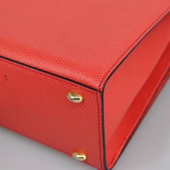 CELINE Hand Bag Leather Orange Gold Auth 97815 - Picture 16 of 16